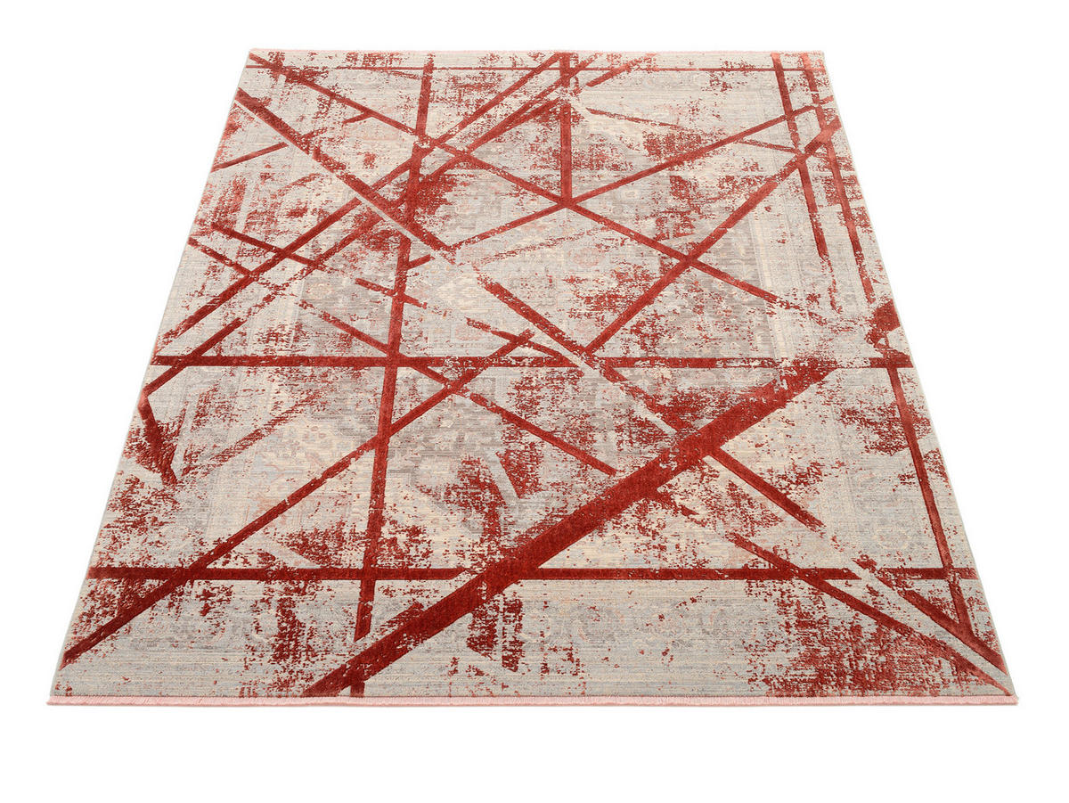 WEBTEPPICH 80/150 cm Arizona Grau, Rot  - Rot/Grau, Design, Textil (80/150cm) - Musterring
