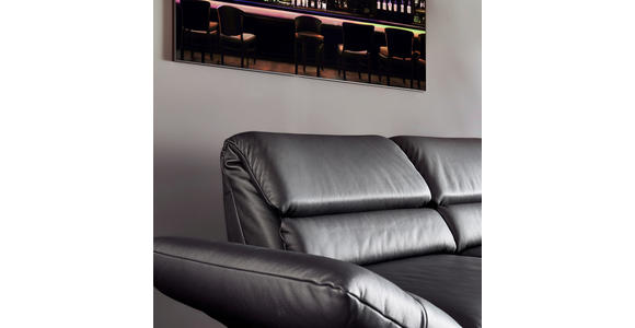 2-SITZER-SOFA in Echtleder Schwarz - Chromfarben/Schwarz, Design, Leder/Metall (198-246/83/96-187cm) - Dieter Knoll