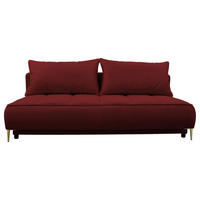 SCHLAFSOFA Velours Bordeaux Querschläfer  inkl. Bettkasten  - Bordeaux/Goldfarben, Design, Textil/Metall (200/90/97cm) - MID.YOU