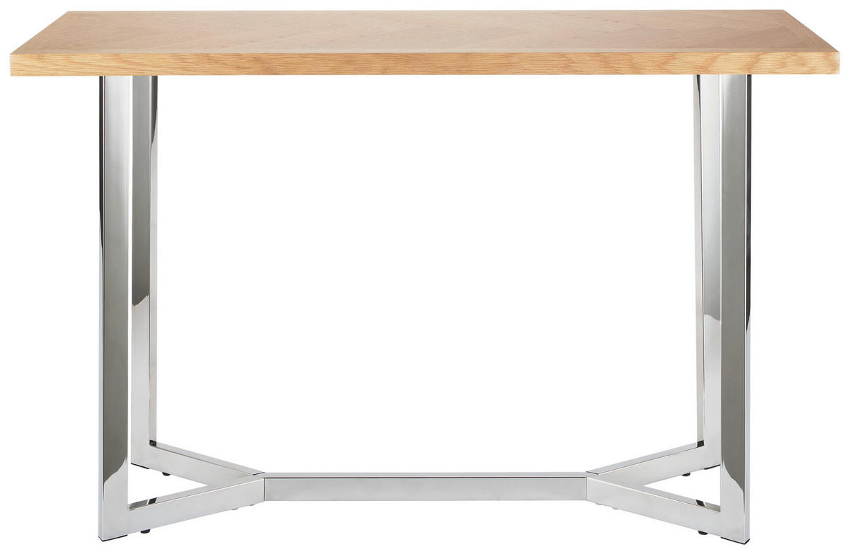 KONZOLOVÝ STOLEK, barvy dubu, barvy nerez oceli, dřevo, kov, kompozitní dřevo, 120/78/40 cm - barvy dubu/barvy nerez oceli, Design, kov/dřevo (120/78/40cm) - Livetastic