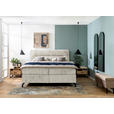 BOXSPRINGBETT 160/200 cm,  in Beige, Topper, H2 + H2 = mittel  - Beige/Schwarz, Design, Textil/Metall (160/200cm) - Esposa
