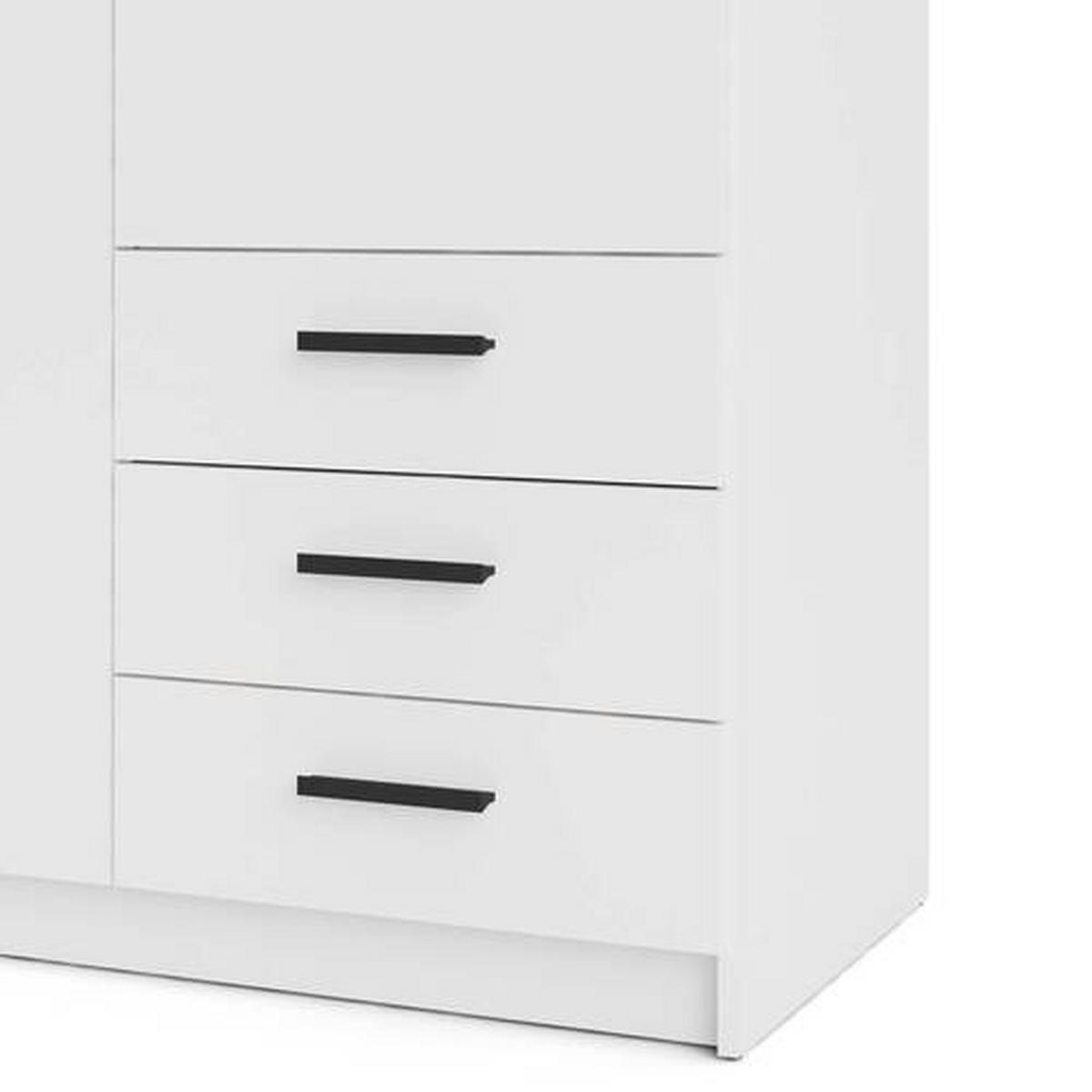 GARDEROB 98,5/200,4/49,8 cm 2-dörrar - vit/svart, Basics, metall/trämaterial (98,5/200,4/49,8cm) - Best Price