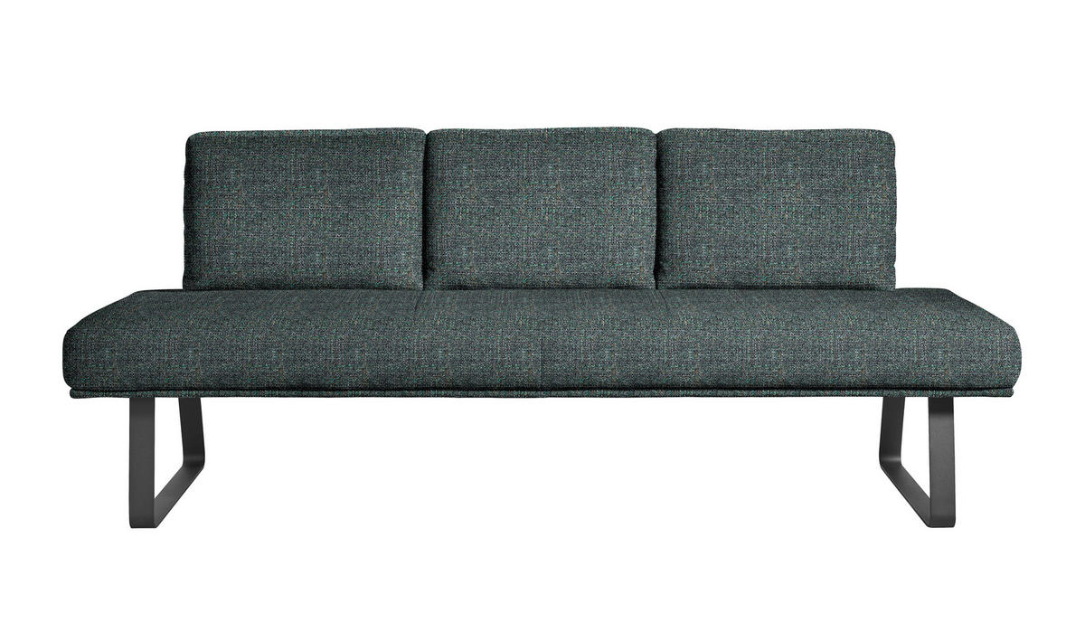SITZBANK 224/92/78 cm  in Schwarz, Türkis  - Türkis/Schwarz, Design, Textil/Metall (224/92/78cm) - Dieter Knoll