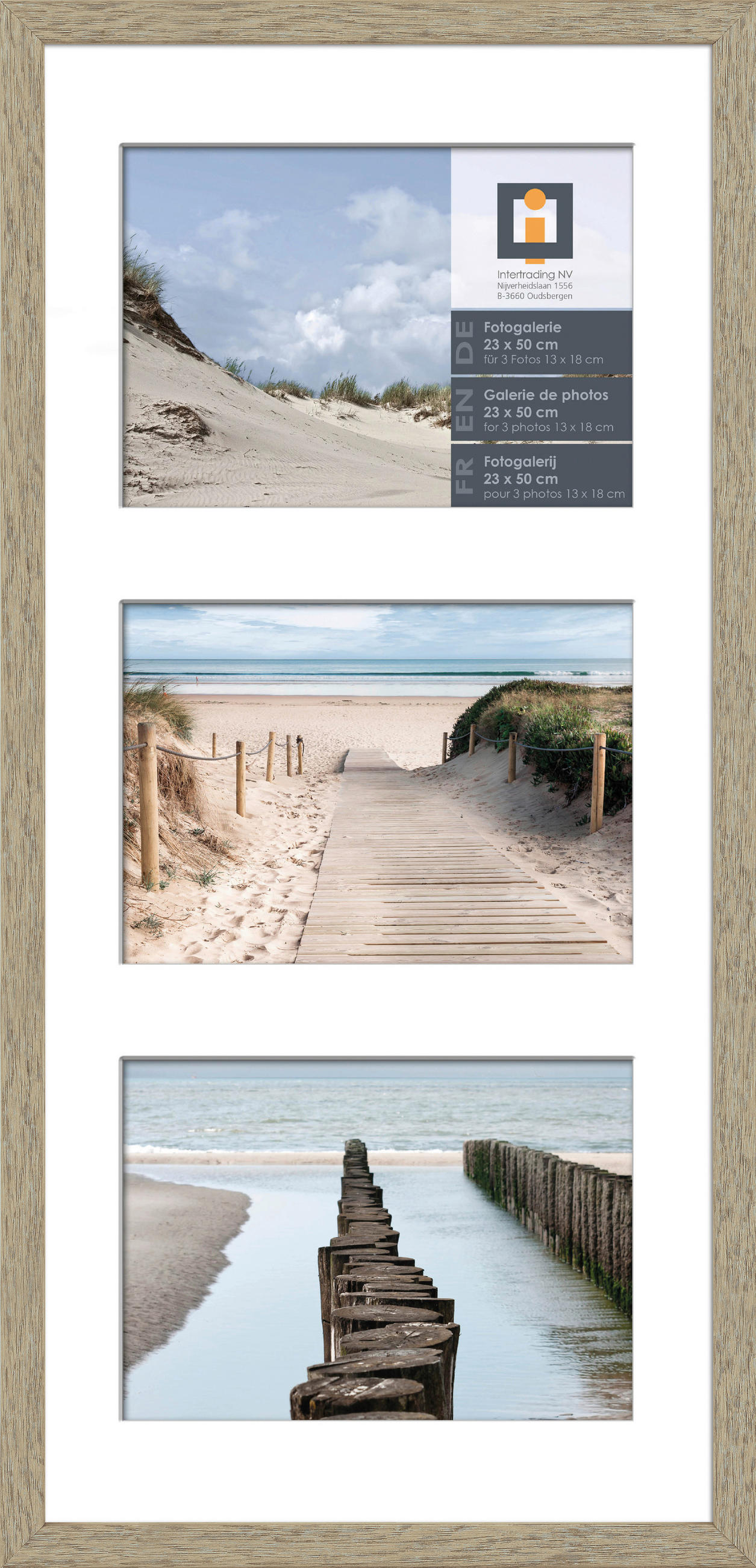 RÁM NA OBRAZY, 3 foto 13 cm x 18 cm - Basics, plast (25/52/2,5cm)