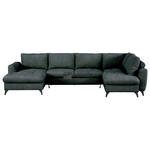 WOHNLANDSCHAFT Grau Chenille  - Schwarz/Grau, KONVENTIONELL, Textil/Metall (160/340/188cm) - Xora