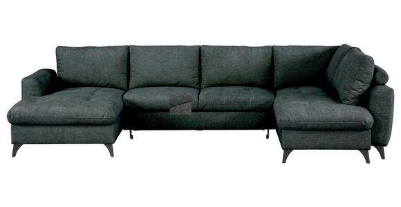 WOHNLANDSCHAFT Grau Chenille  - Schwarz/Grau, KONVENTIONELL, Textil/Metall (160/340/188cm) - Xora