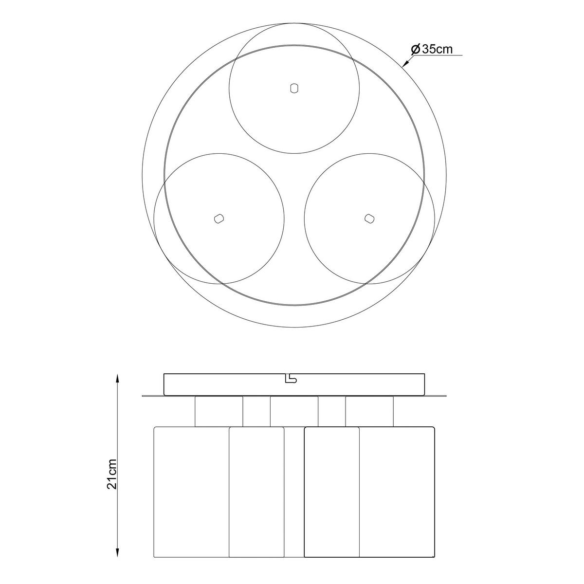 DECKENLEUCHTE 35/21 cm   - Bernsteinfarben, Design, Glas/Metall (35/21cm) - Collet's Monde