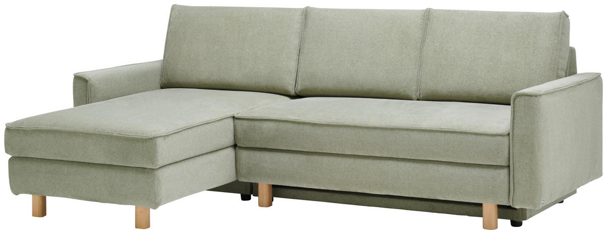 ECKSOFA Olivgrün Chenille  - Eichefarben/Olivgrün, KONVENTIONELL, Holz/Textil (170/237cm) - Sedda
