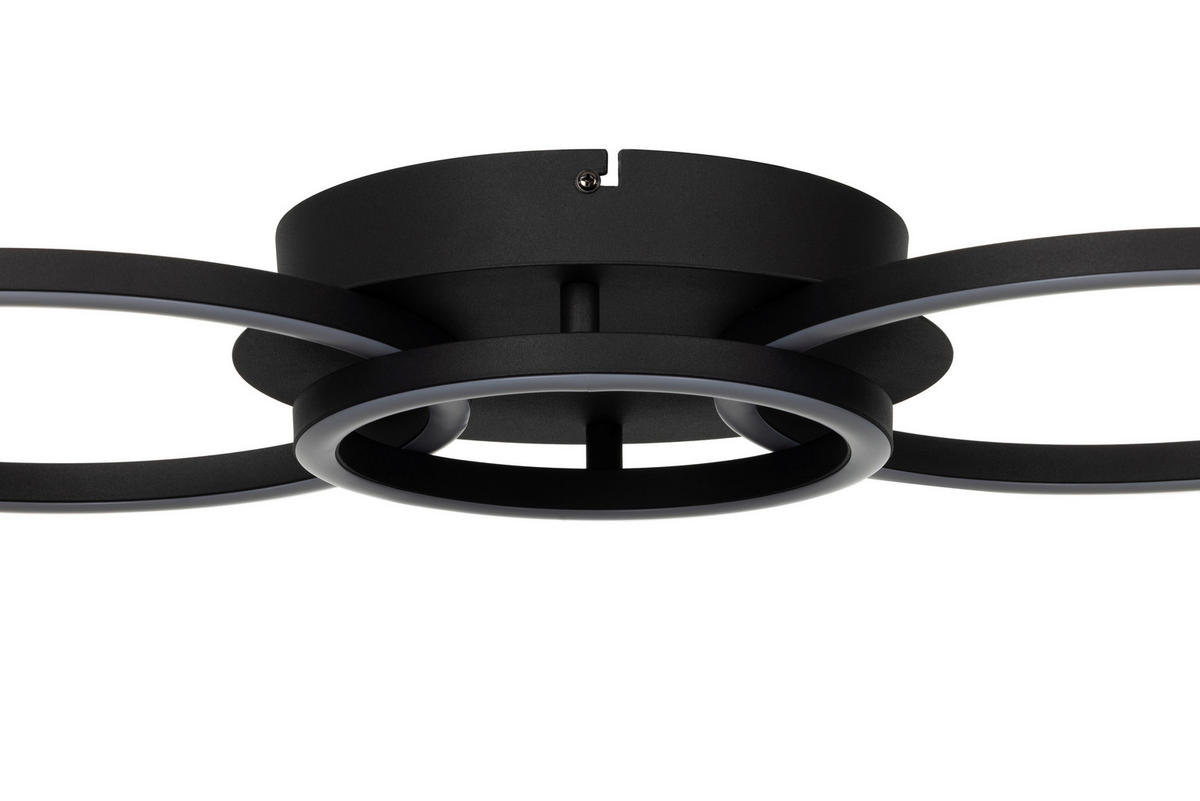 STROPNÍ LED SVÍTIDLO, 68/30/7,5 cm - černá, Basics, kov/plast (68/30/7,5cm) - Novel