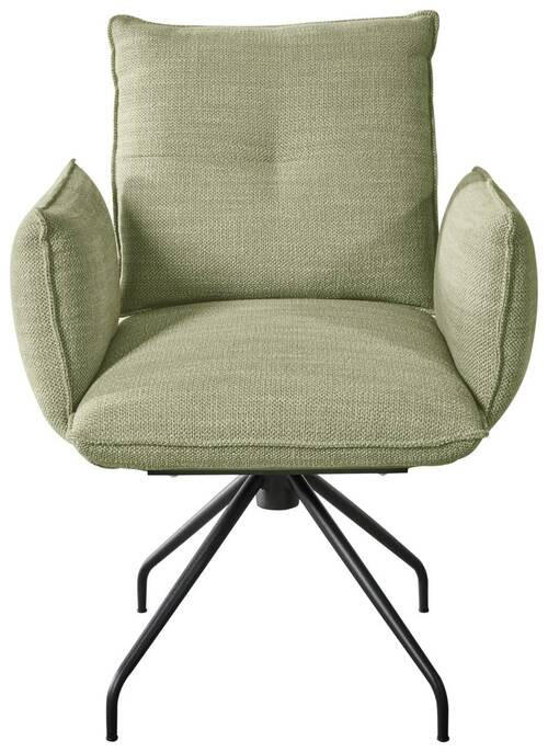 ARMLEHNSTUHL  in Stahl Struktur  - Beige/Schwarz, Design, Textil/Metall (65/90/70cm) - Dieter Knoll