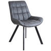 STUHL  in Eisen Lederlook  - Schwarz/Grau, Konventionell, Textil/Metall (56/84/60cm) - Livetastic