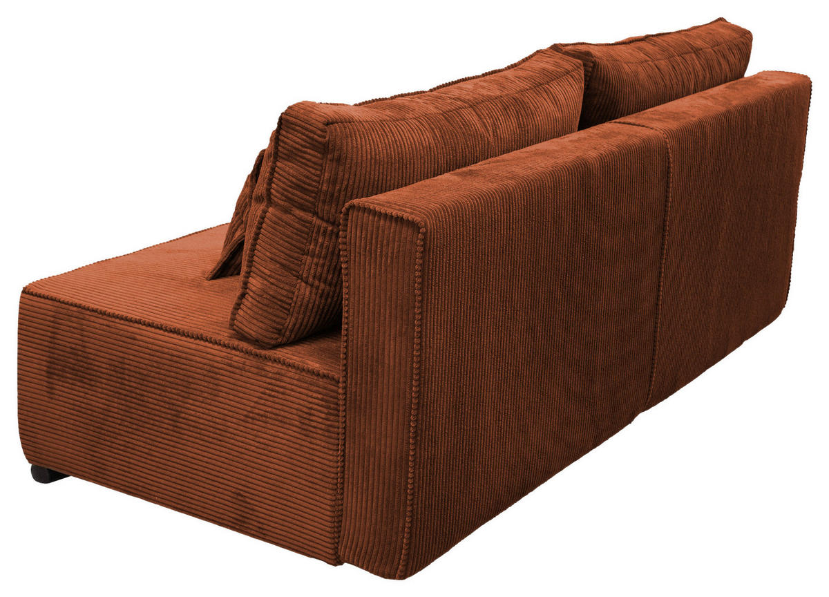 SCHLAFSOFA Struktur Rostfarben  - Rostfarben/Schwarz, Design, Kunststoff/Textil (202/90/99cm) - MID.YOU