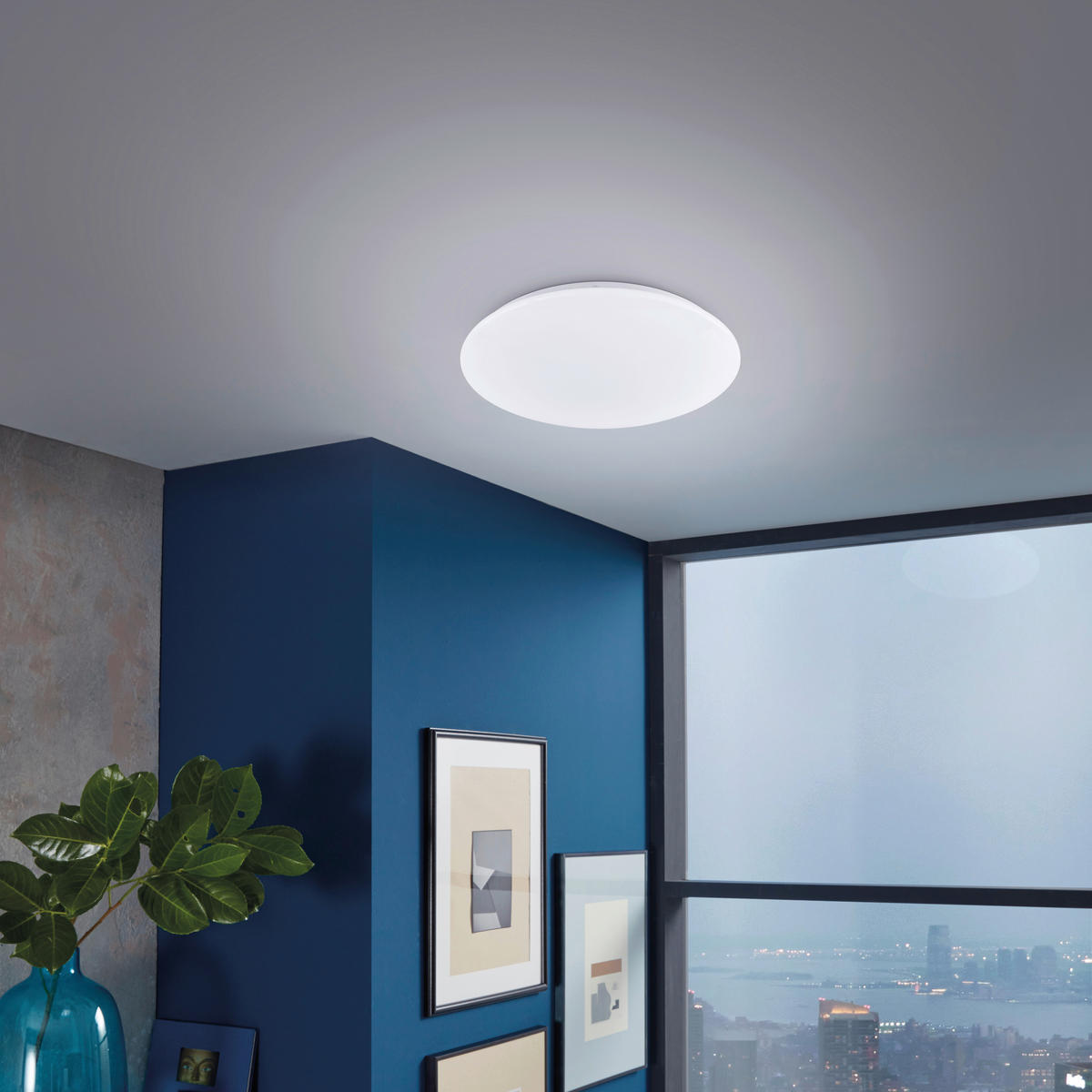 LED-DECKENLEUCHTE Mona 29,50 cm  - Weiß Hochglanz/Weiß, KONVENTIONELL, Kunststoff/Metall (29,50cm) - Fischer & Honsel