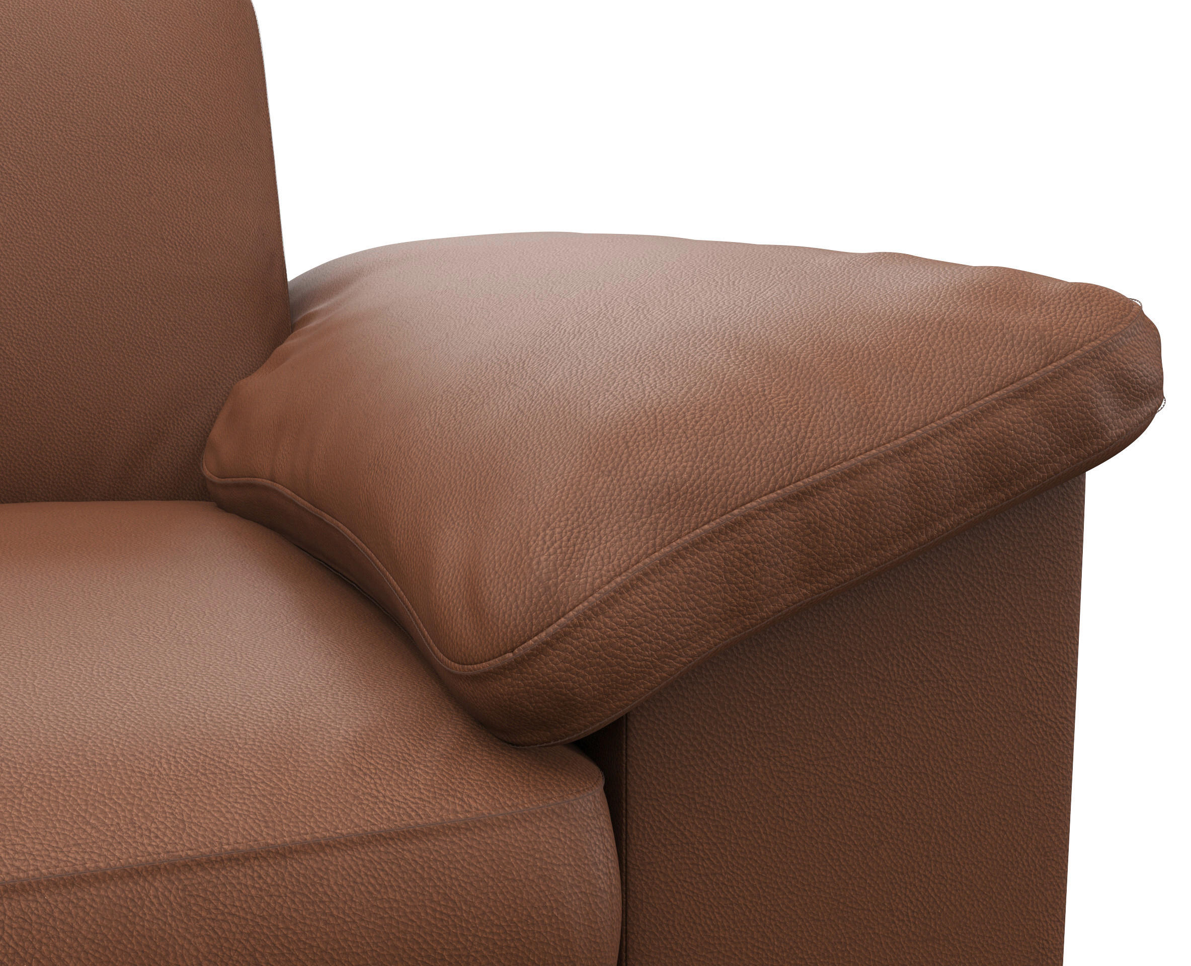 Thumbnail - Livetastic Ecksofa, Kastanien, Leder, Echtleder, Color-Finish-Leder, 5-Sitzer, Füllung: Schaumstoff, Federn,Schaumstoff,...