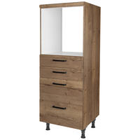 GERÄTEUMBAUSCHRANK 60/168/58 cm  in Eiche dunkel  - Eiche dunkel/Schwarz, MODERN, Holzwerkstoff/Metall (60/168/58cm) - Nobilia