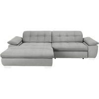 ECKSOFA in Mikrofaser Hellgrau  180/265 cm  - Chromfarben/Hellgrau, Design, Textil/Metall (180/265cm) - Carryhome