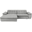 ECKSOFA  in Mikrofaser Hellgrau  180/265 cm  - Chromfarben/Hellgrau, Design, Textil/Metall (180/265cm) - Carryhome