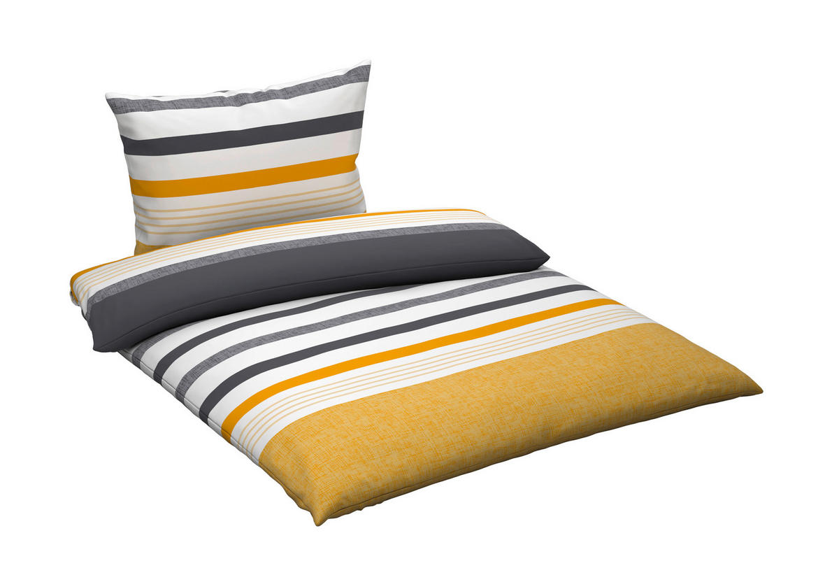 POSTEĽNÁ BIELIZEŇ, renforcé, žltá, 140/200 cm - žltá, Basics, textil (140/200cm) - Novel