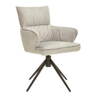 ARMLEHNSTUHL  in Eisen Velours  - Hellgrau/Schwarz, Design, Textil/Metall (58/91/62cm) - Dieter Knoll