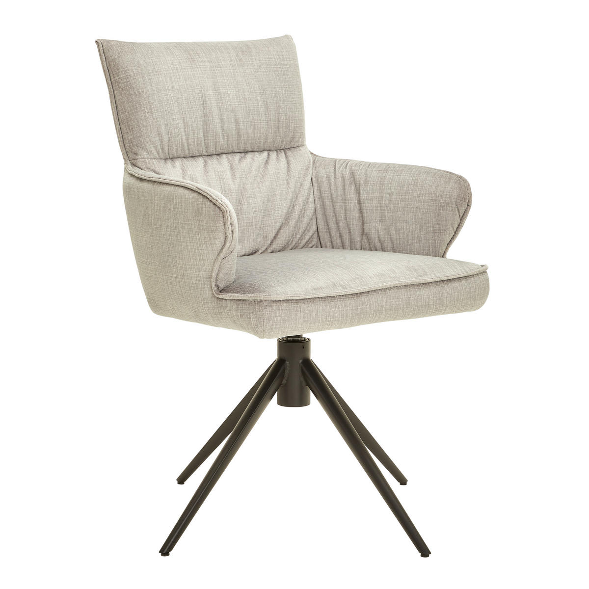 ARMLEHNSTUHL  in Eisen Velours  - Hellgrau/Schwarz, Design, Textil/Metall (58/91/62cm) - Dieter Knoll