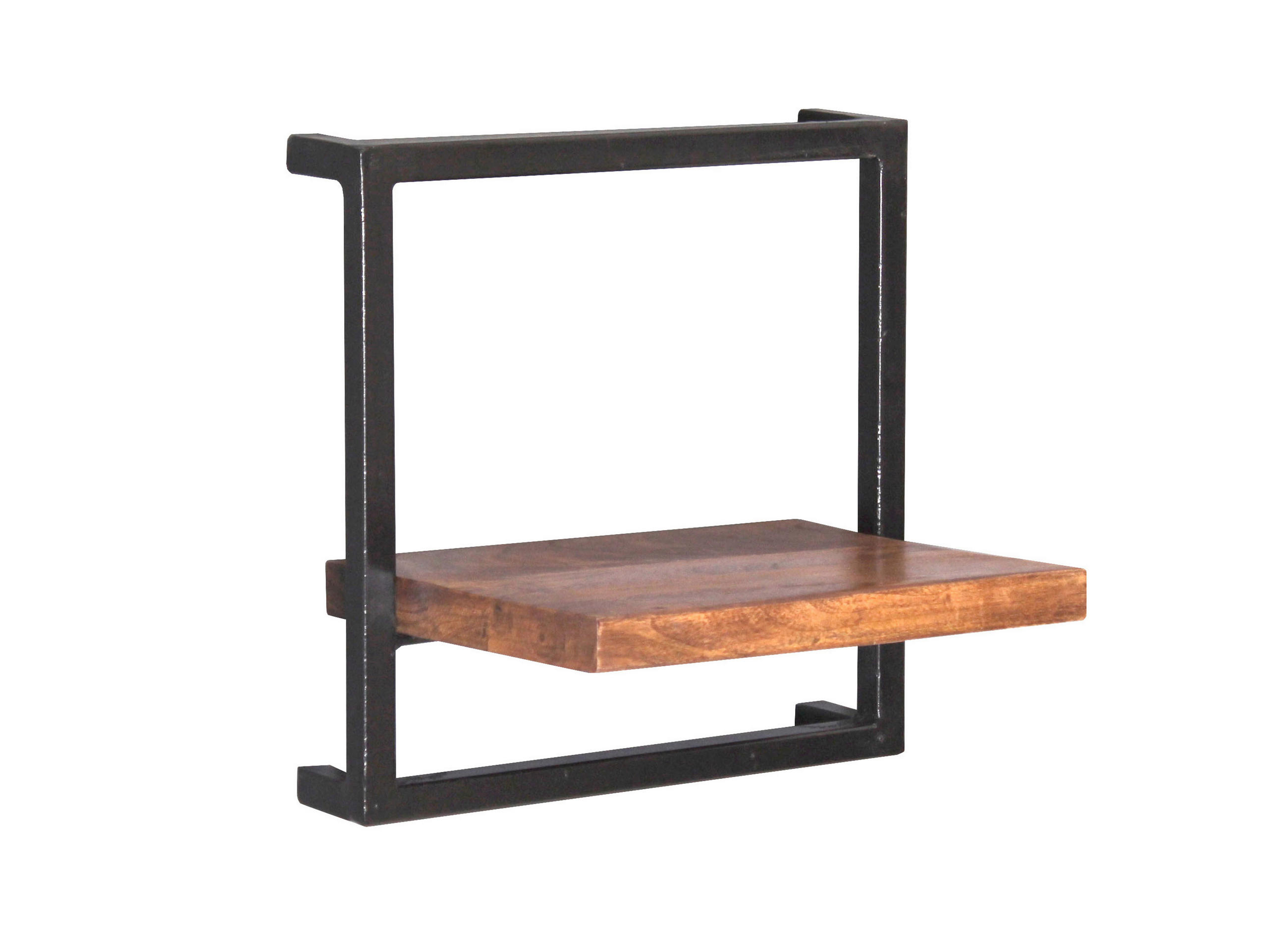 WANDREGAL 35/35/25 cm  - Schwarz/Naturfarben, Design, Holz/Metall (35/35/25cm) - MID.YOU