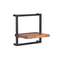 WANDREGAL 35/35/25 cm  - Schwarz/Naturfarben, Design, Holz/Metall (35/35/25cm) - MID.YOU