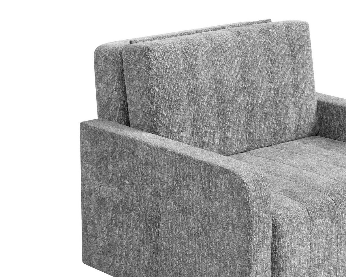 SCHLAFSESSEL Chenille Dunkelgrau Liegefunktion Rücken echt  inkl.  - Dunkelgrau/Schwarz, MODERN, Kunststoff/Textil (101/87/101cm) - Milino