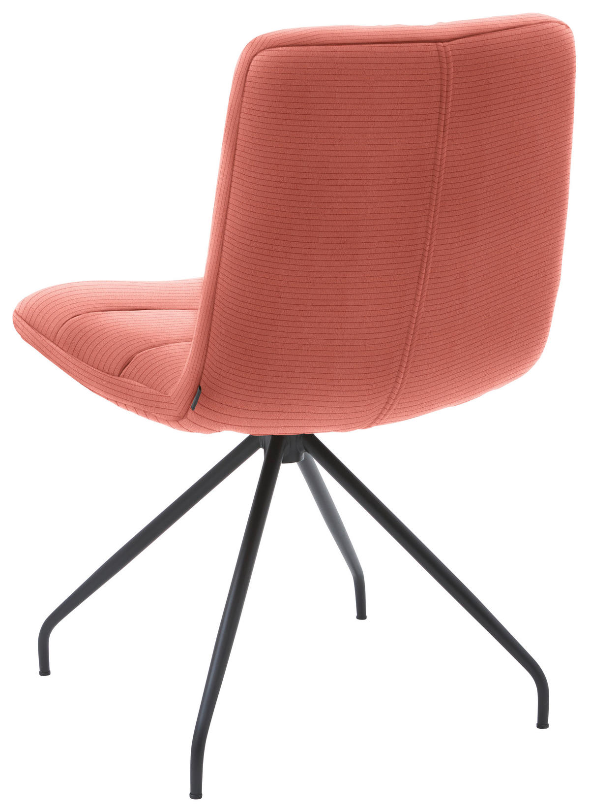 STUHL  Lederauswahl, Stoffauswahl, Typenauswahl, Sitzfläche 180° drehbar Cord  Aprikose  - Aprikose/Schwarz, Design, Textil/Metall (52/88/66cm) - Dieter Knoll