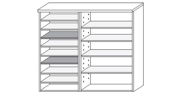 SCHUHSCHRANK 141/129/35 cm - Chromfarben/Eichefarben, Design, Holz/Holzwerkstoff (141/129/35cm) - Moderano