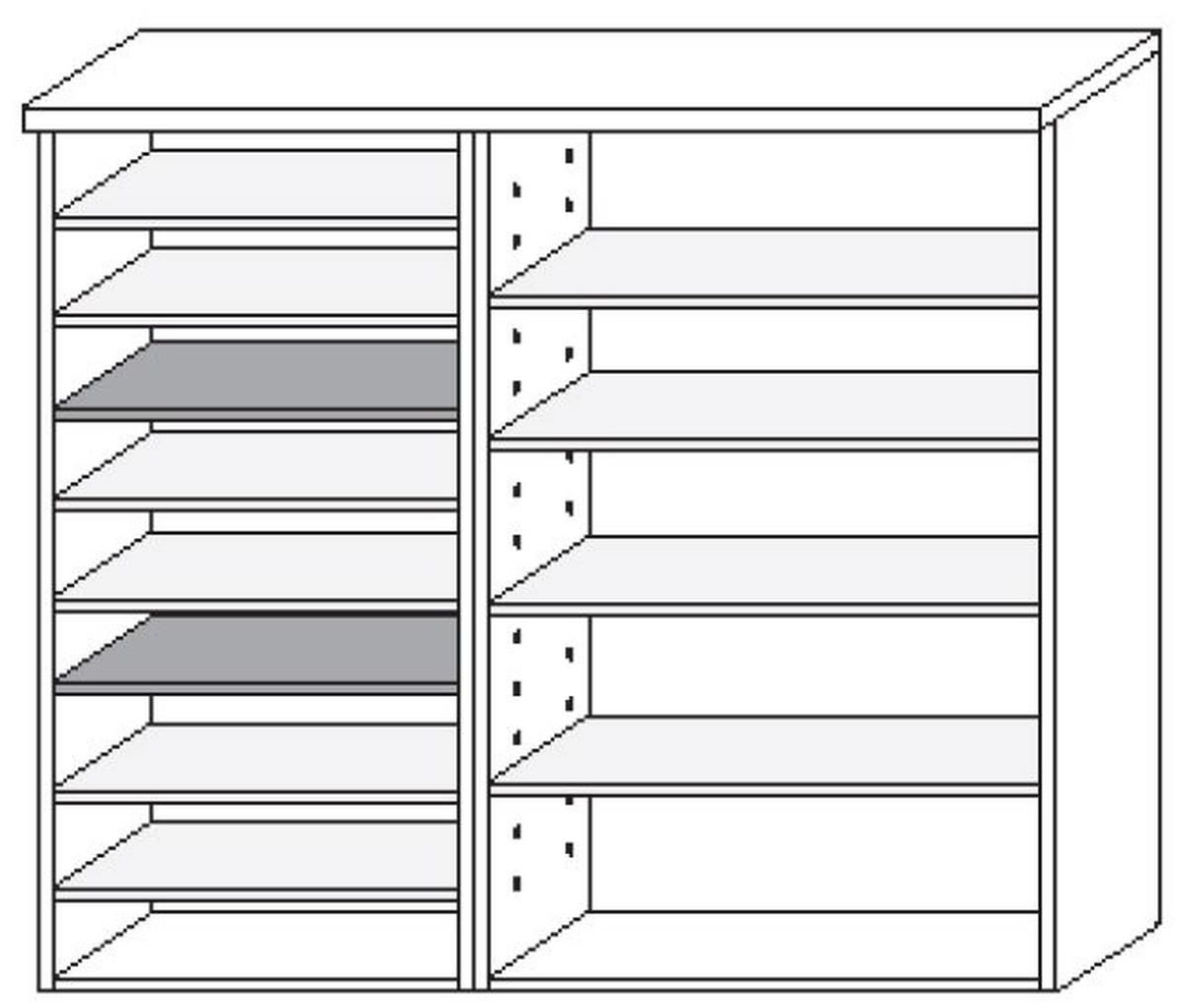 SCHUHSCHRANK Wildeiche furniert Weiß, Eichefarben  - Chromfarben/Eichefarben, Design, Holz/Holzwerkstoff (141/129/35cm) - Moderano