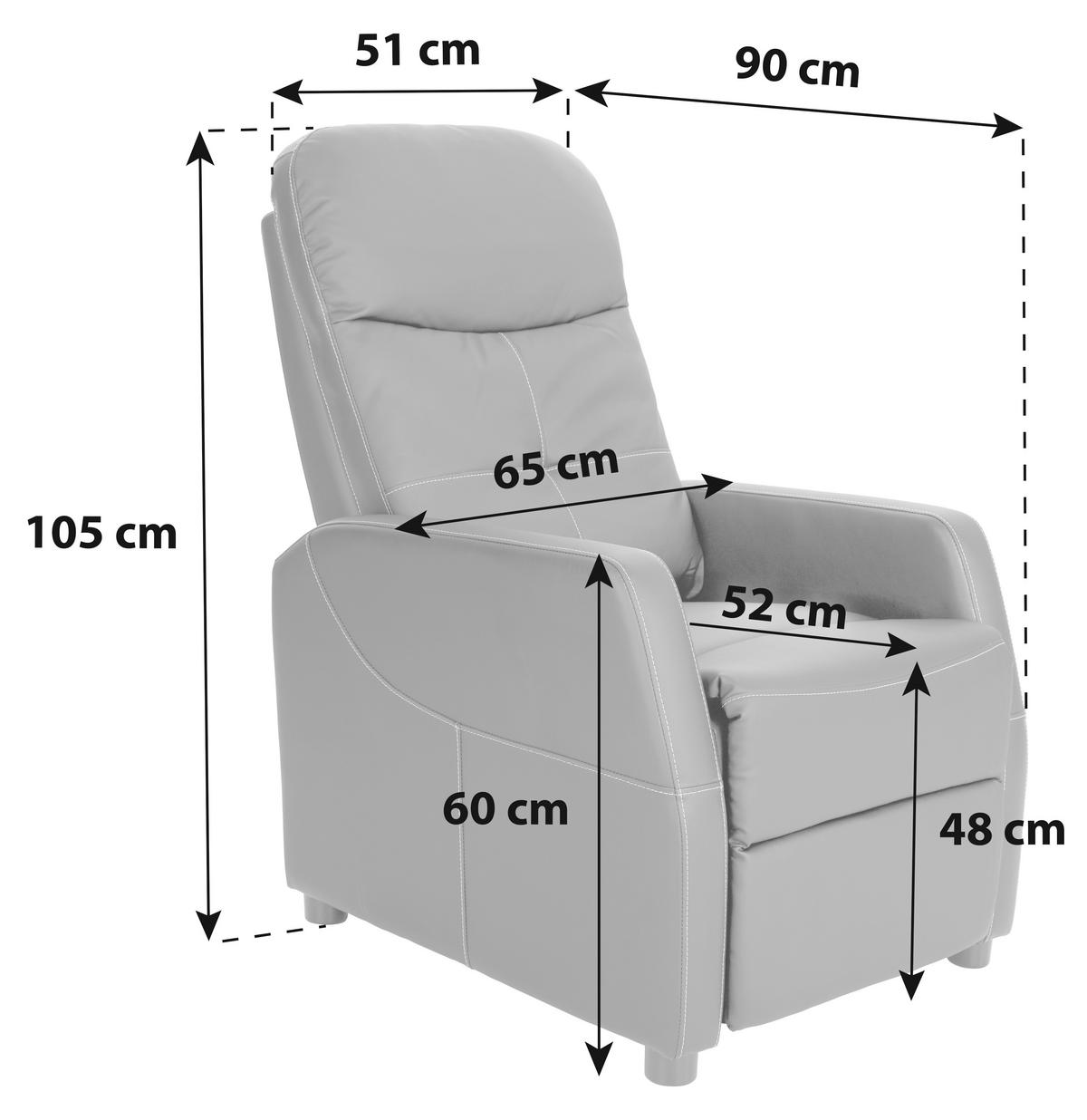 FOTELJA ZA GLEDANJE TELEVIZORA 65/80-105/90-154 cm , crna  - bela/crna, Osnovno, tekstil/plastika (65/80-105/90-154cm) - Ti'me
