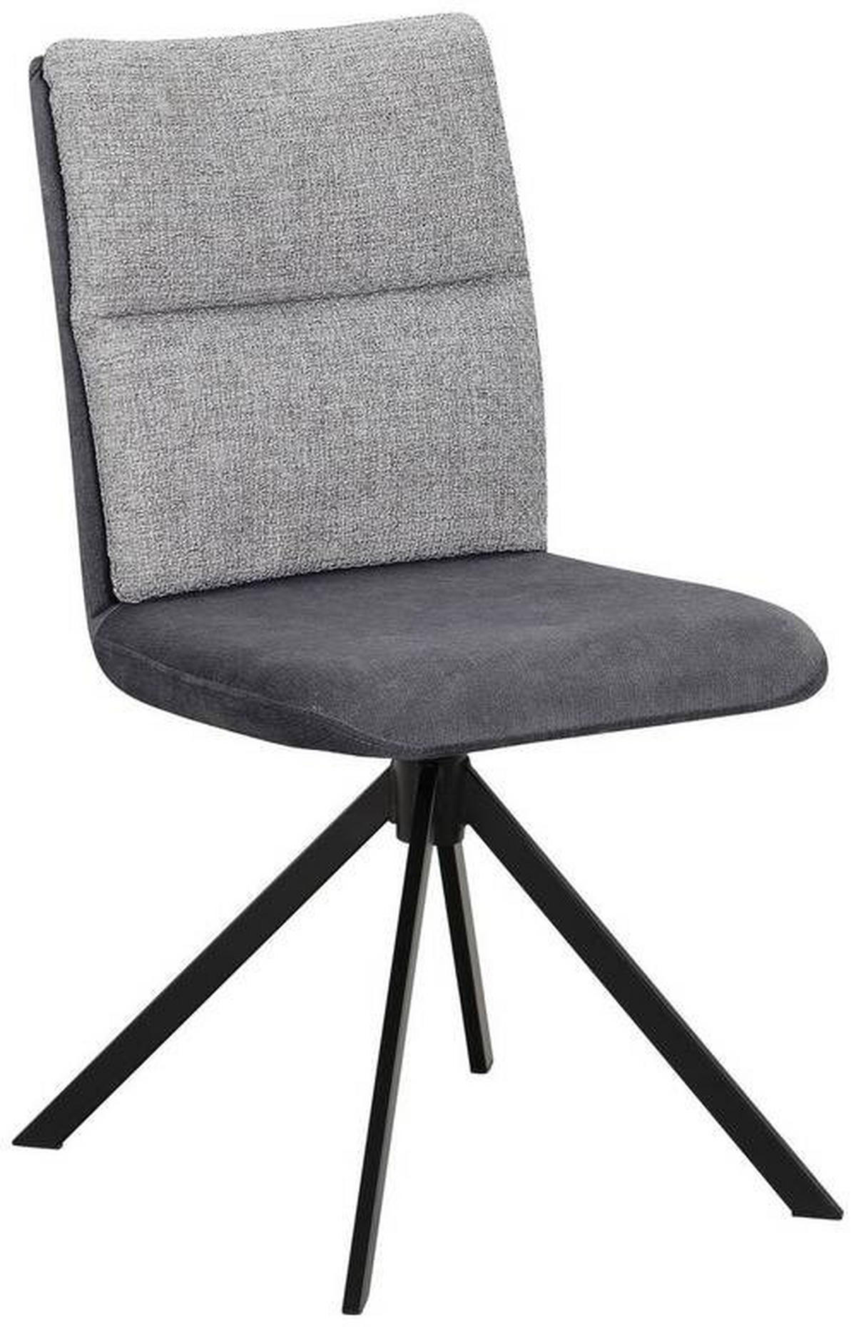 STUHL  in Stahl Webstoff, Mikrofaser Metall, Textil  - Schwarz/Grau, KONVENTIONELL, Textil/Metall (47,5/92/59cm) - Cantus
