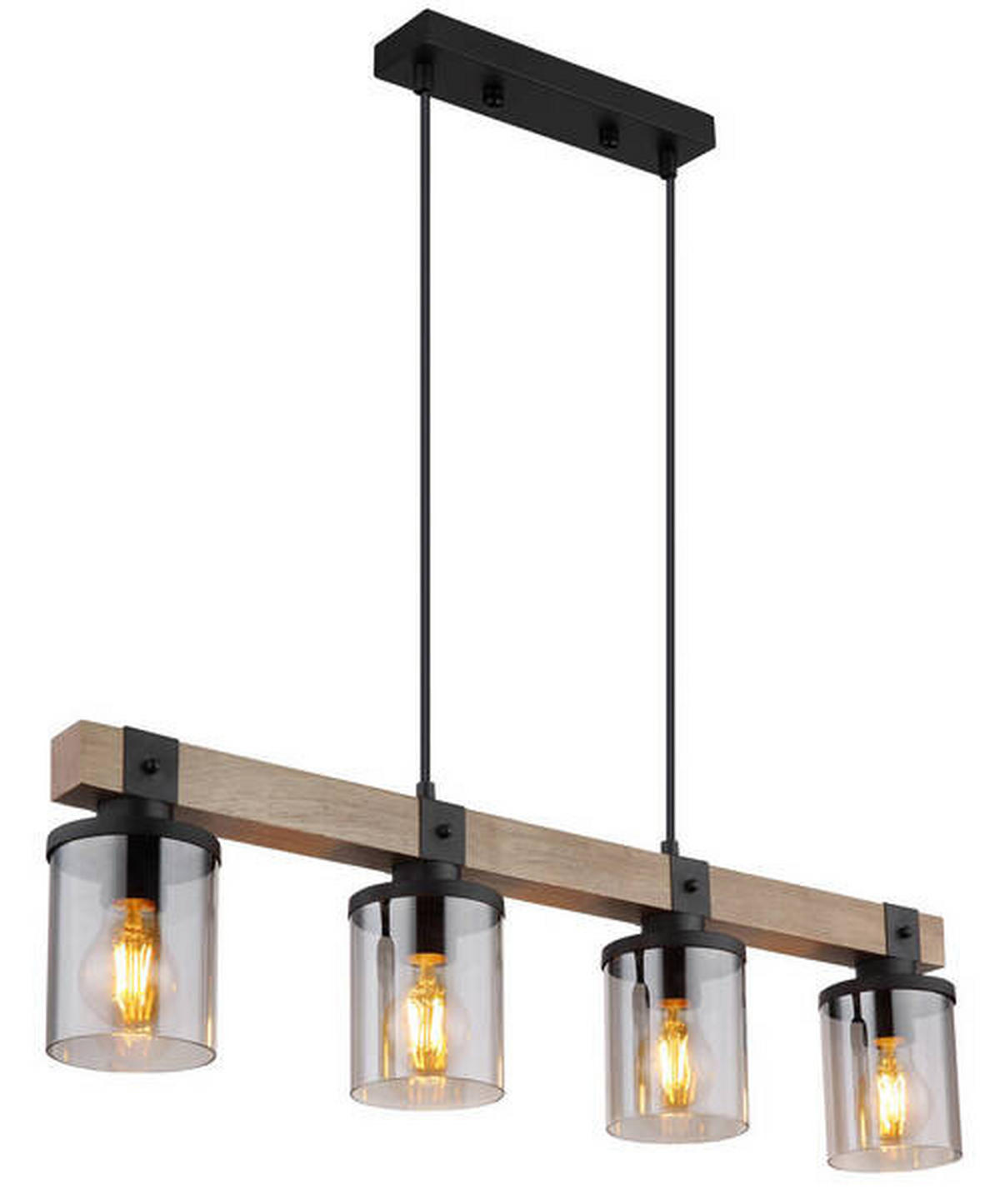 HÄNGLAMPA Lila 73/10/133 cm  - grå/svart, Natur, metall/trä (73/10/133cm) - Globo
