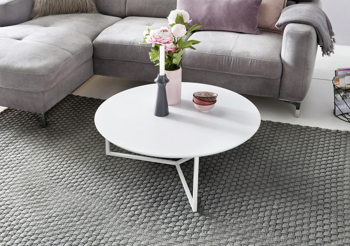 COUCHTISCH in Holzwerkstoff 80/80/33 cm  - Weiss, Design, Holzwerkstoff/Metall (80/80/33cm) - MID.YOU