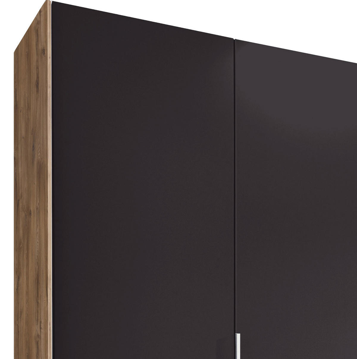 DREHTÜRENSCHRANK in Graphitfarben, Eichefarben  - Chromfarben/Eichefarben, Modern, Glas/Holzwerkstoff (250/216/58cm) - MID.YOU