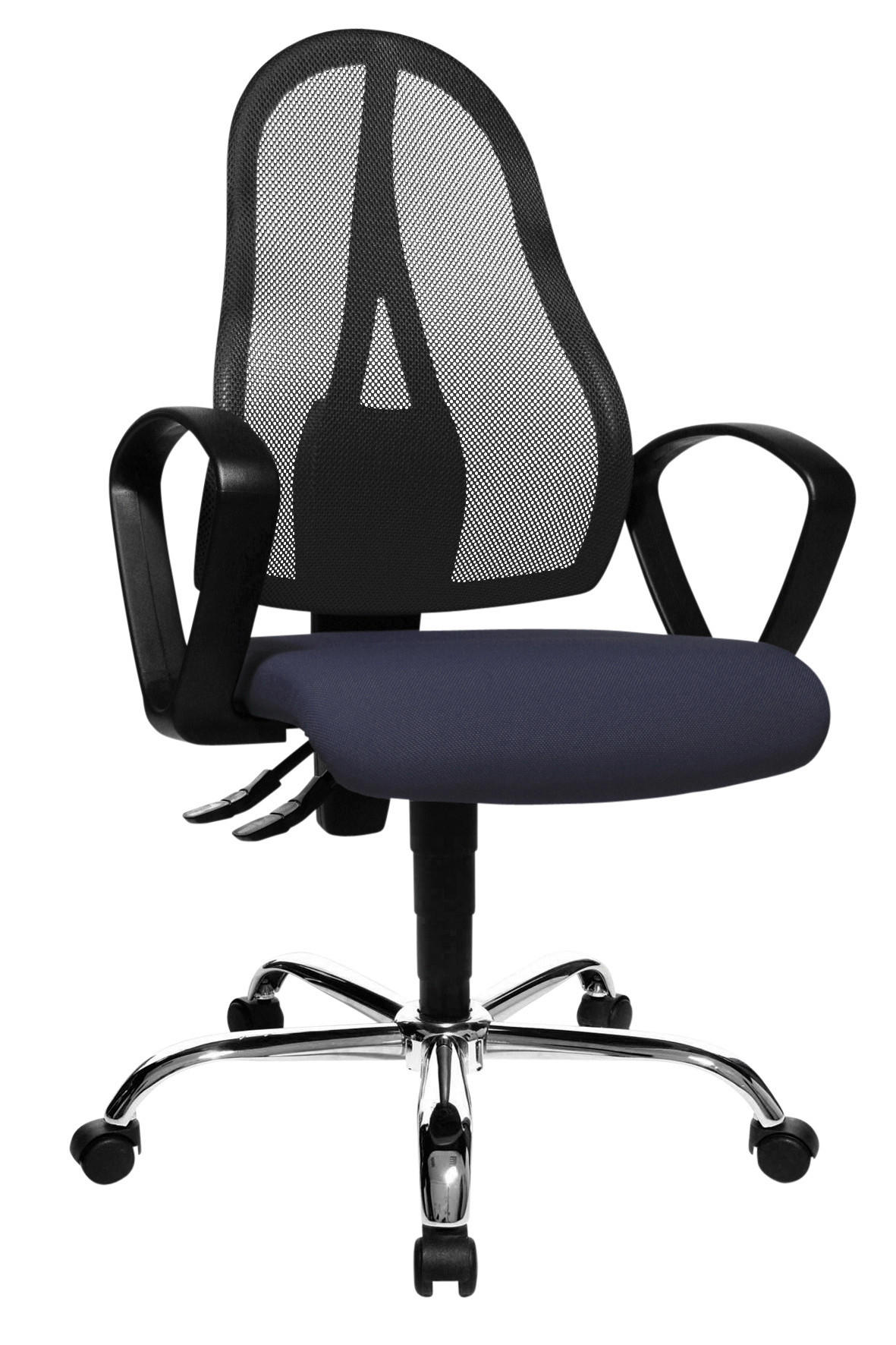 DREHSTUHL Netz Schwarz, Dunkelblau  - Schwarz/Dunkelblau, Design, Kunststoff/Textil (48/103-111/48cm) - Topstar