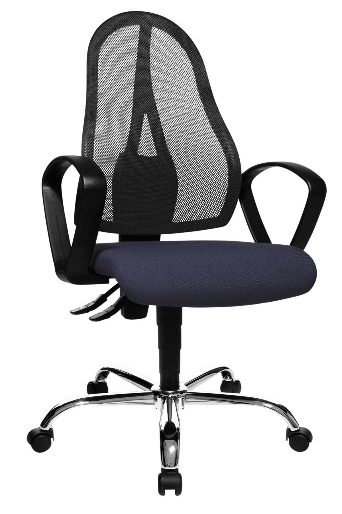 DREHSTUHL Netz Schwarz, Dunkelblau  - Schwarz/Dunkelblau, Design, Kunststoff/Textil (48/103-111/48cm) - Topstar