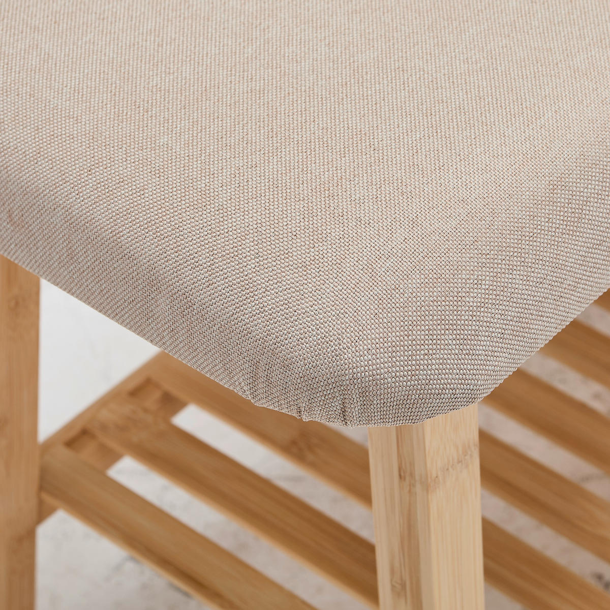 SCHUHBANK Naturfarben, Beige  - Beige/Naturfarben, Basics, Naturmaterialien/Textil (90/44.5/34.5cm) - Carryhome