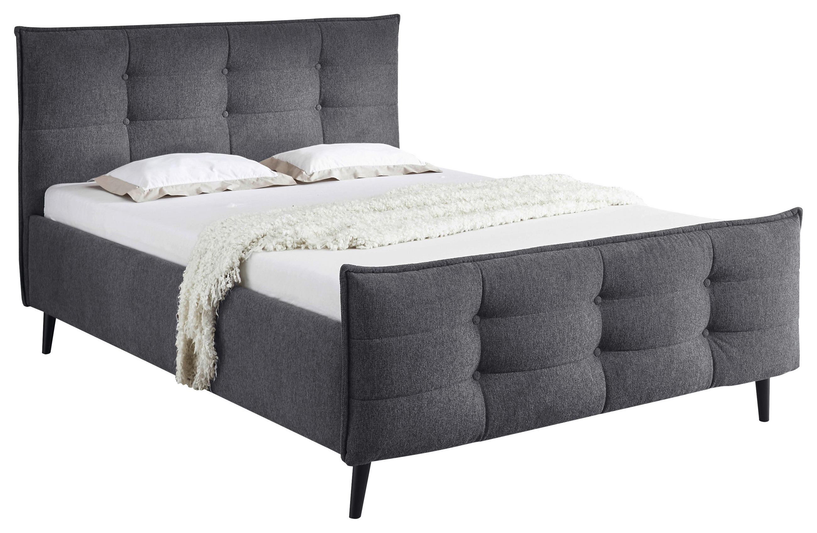 POLSTERBETT 140/200 cm  in Anthrazit  - Anthrazit, Basics, Holz/Textil (140/200cm) - MID.YOU