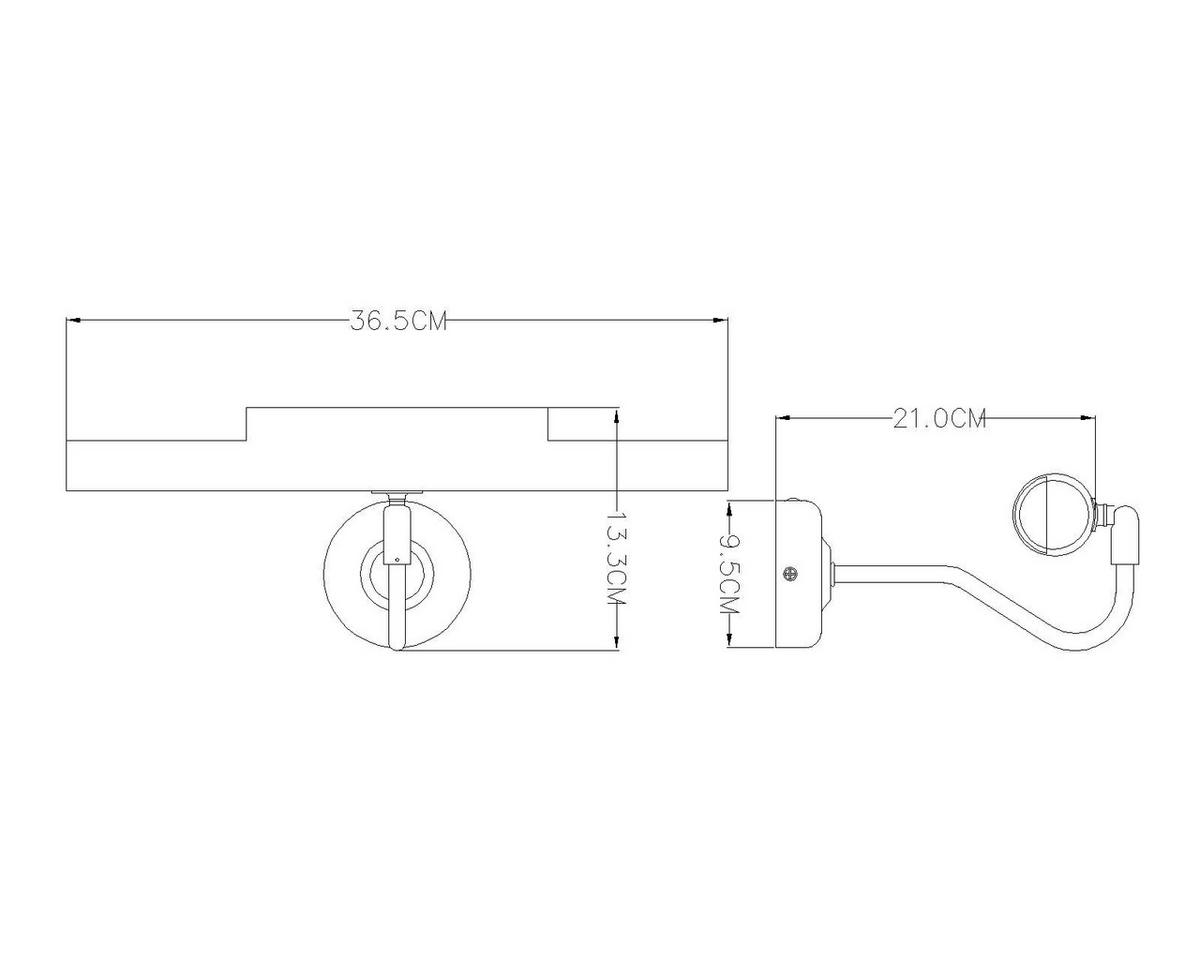 STENSKA SVETILKA  Picture 40 W///230 V/E14 - barve medenine, Basics, kovina (36,5/21/13,5cm)