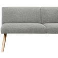 ECKBANK 218/172 cm Webstoff Hellgrau Eiche vollmassiv   - Eichefarben/Hellgrau, KONVENTIONELL, Holz/Textil (218/172cm) - Linea Natura