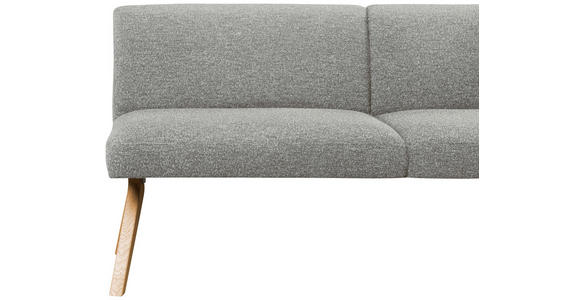ECKBANK 218/172 cm Webstoff Hellgrau Eiche vollmassiv   - Eichefarben/Hellgrau, KONVENTIONELL, Holz/Textil (218/172cm) - Linea Natura