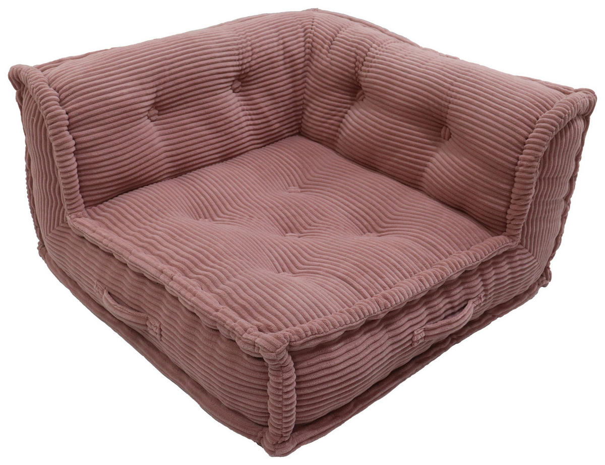 ECKELEMENT in gerippt   - Pink/Altrosa, Design, Textil (80/43/80cm) - P & B