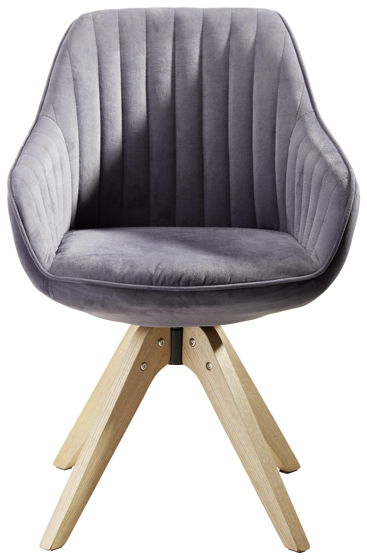 ARMLEHNSTUHL  in Flachgewebe  - Dunkelgrau/Eichefarben, Design, Holz/Textil (60cm) - Hom`in