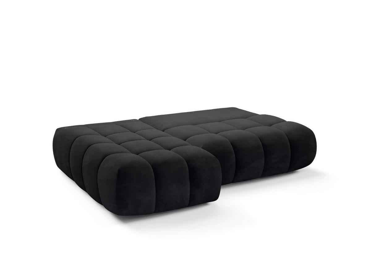 ECKSOFA TARANTO Schwarz Webstoff  - Schwarz, Design, Kunststoff/Textil (172/225cm) - Livetastic