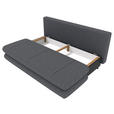 SCHLAFSOFA  in Mikrofaser Dunkelgrau  - Dunkelgrau/Schwarz, KONVENTIONELL, Kunststoff/Textil (212/93/90cm) - Carryhome