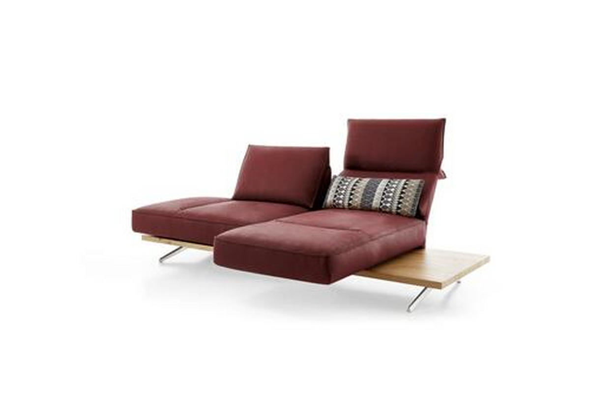 2,5-SITZER Echtleder Rostfarben  - Eichefarben/Rostfarben, Design, Leder/Holz (240/116/88cm) - Koinor