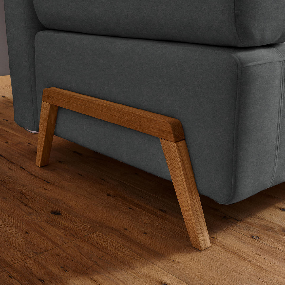 SCHLAFSOFA in Holz, Textil Anthrazit  - Anthrazit/Naturfarben, Design, Holz/Textil (211/88/102cm) - Niels Andersson