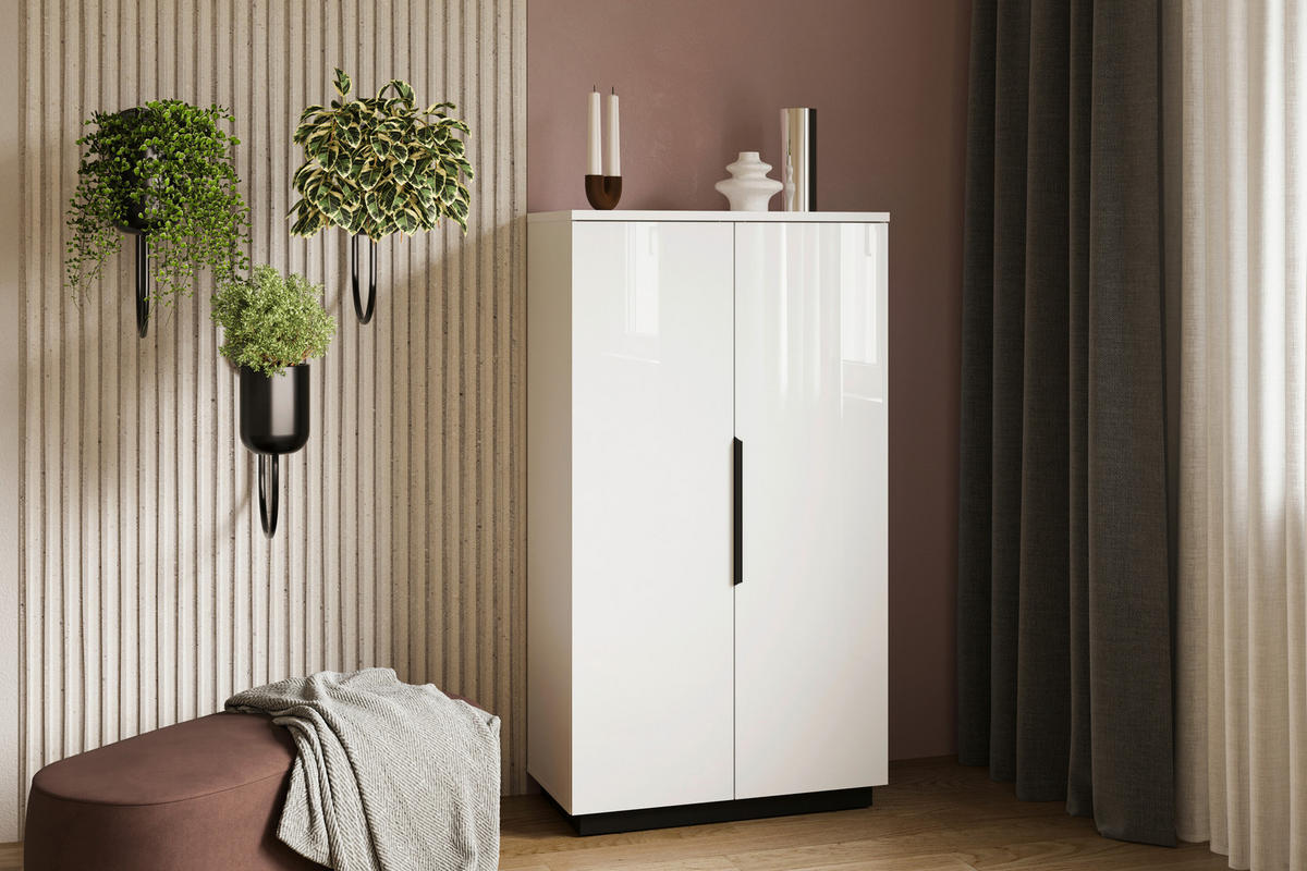HIGHBOARD Tuluza 80/145,1/40,5 cm  - Weiss Hochglanz/Weiss, Design, Holzwerkstoff/Metall (80/145,1/40,5cm) - MID.YOU