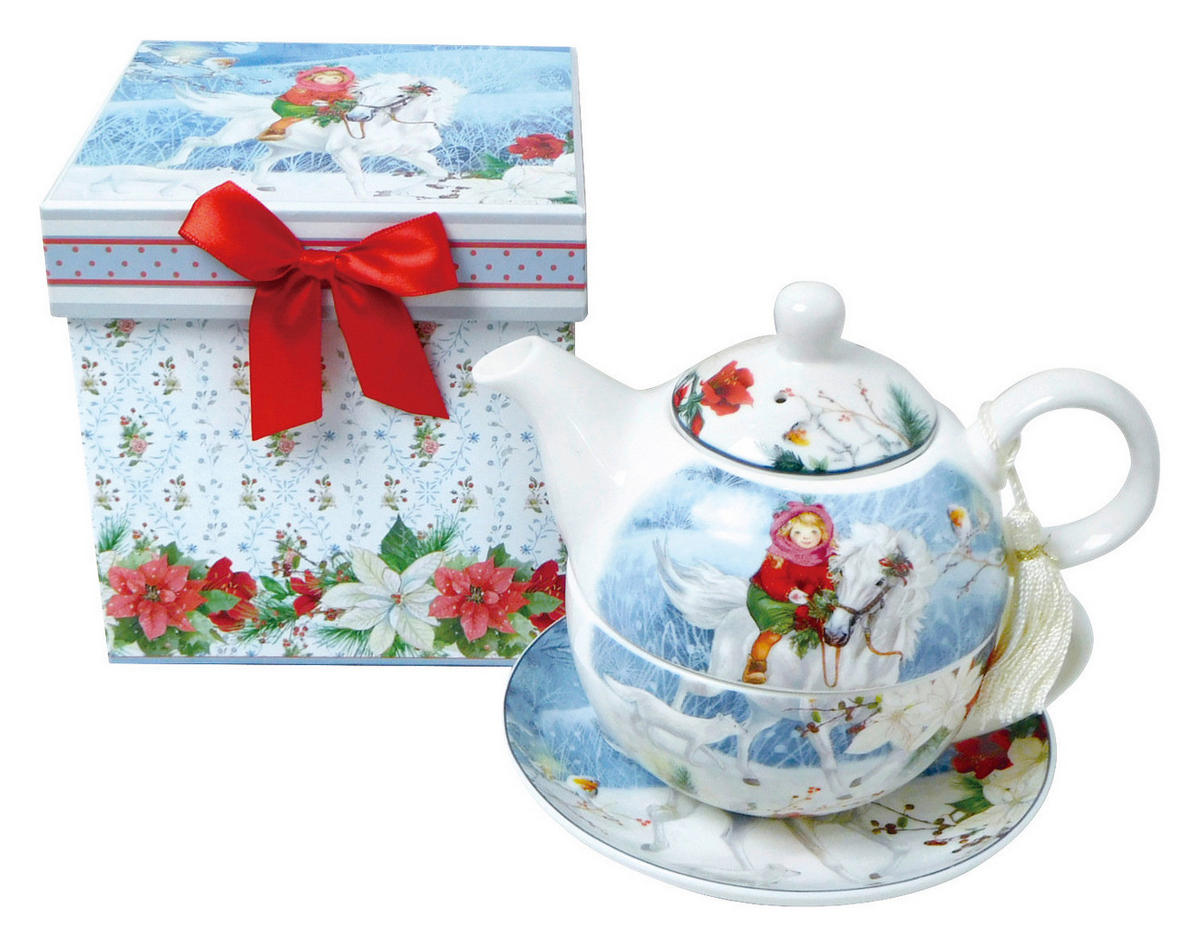 TEA-FOR-ONE TEÁSKÉSZLET  - többszínű, Trend, kerámia (17/14cm) - X-Mas